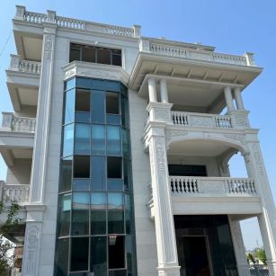 毕节 白麻花岗岩别墅外墙干挂效果展示