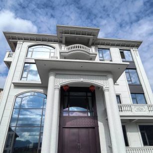 毕节白麻别墅外墙干挂石材效果示例