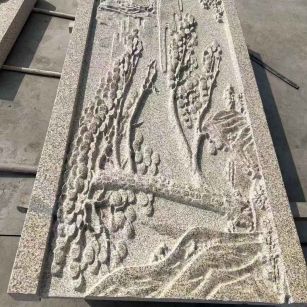 毕节 黄金麻雕刻板浮雕迎客松