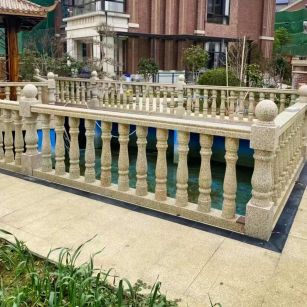 毕节黄金麻花岗岩石材栏杆，扶手，将军柱，花瓶柱