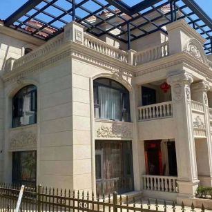 毕节 黄金麻花岗岩荔枝面别墅外墙干挂