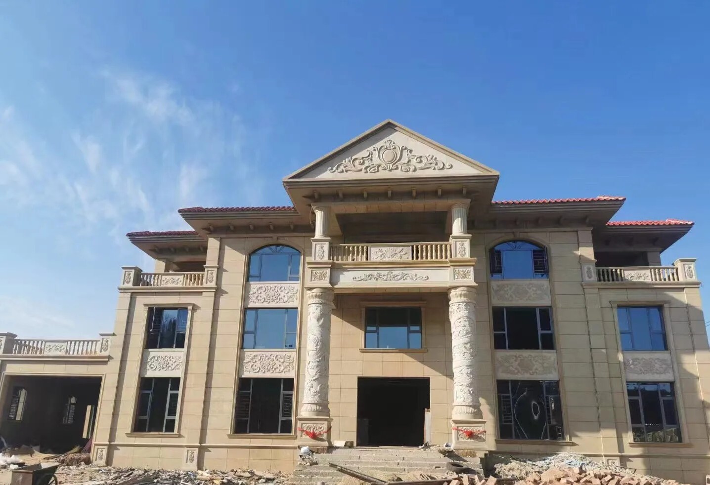 毕节 黄金麻花岗岩别墅外墙干挂