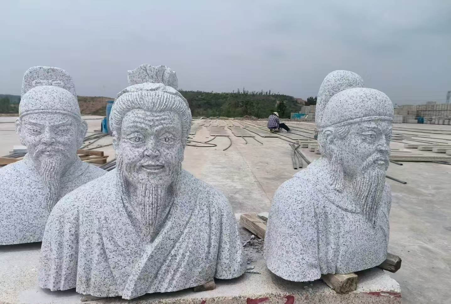 毕节 白麻花岗岩石材人物立体雕刻